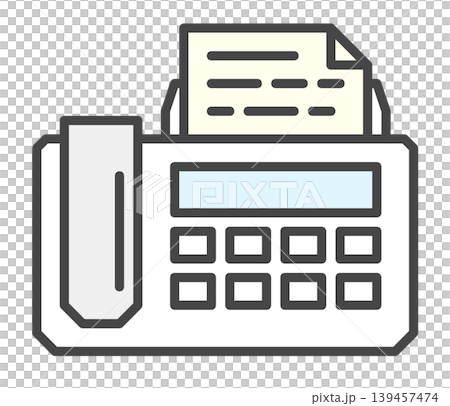 Illustration of a fax machine used for sending and receiving documents in business. 139457474