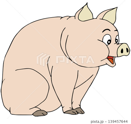 愉快な動物イラスト☆ブタさん 愉快な動物イラスト☆ブタさん 139457644