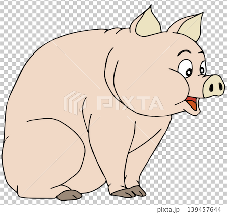 愉快な動物イラスト☆ブタさん 愉快な動物イラスト☆ブタさん 139457644