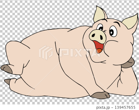 愉快な動物イラスト☆ブタさん 愉快な動物イラスト☆ブタさん 139457655