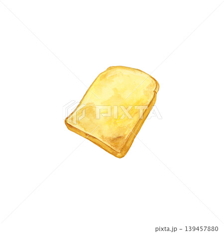 手描き水彩の山形食パンのトースト1枚 139457880