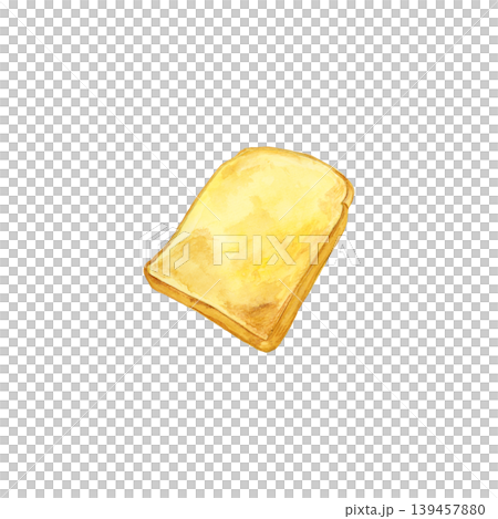 手描き水彩の山形食パンのトースト1枚 139457880