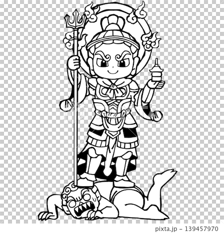 Four Heavenly Kings - Tamonten (Bishamonten (monochrome)) 139457970
