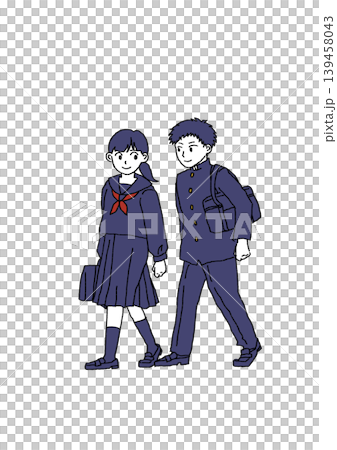 Junior high school students going to and from school Junior high school students going to and from school 139458043