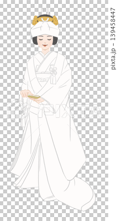 一個穿著白色衣服的女人的插圖 139458447