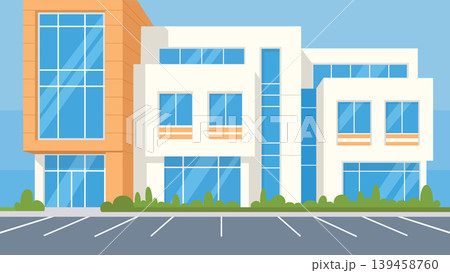 Retail Front Office Flat Design Illustration Exterior Retail Front Office Flat Design Illustration Exterior 139458760
