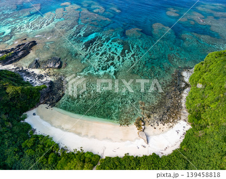 阿嘉島ヒズシビーチのドローン撮影。沖縄県島尻郡慶良間諸島阿嘉島2025 139458818