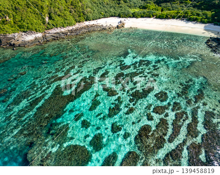 阿嘉島ヒズシビーチのドローン撮影。沖縄県島尻郡慶良間諸島阿嘉島2025 阿嘉島ヒズシビーチのドローン撮影。沖縄県島尻郡慶良間諸島阿嘉島2025 139458819