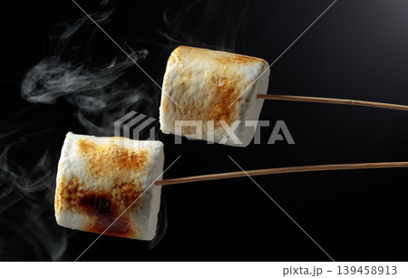 Toasted marshmallows with smoke. 139458913