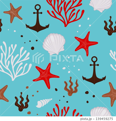 colorful marine seamless pattern colorful marine seamless pattern 139459275