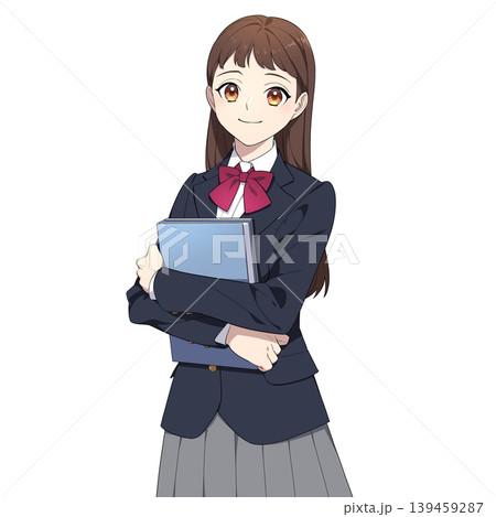 教科書を抱える女子学生のイラスト 教科書を抱える女子学生のイラスト 139459287