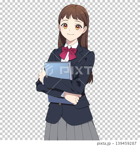 教科書を抱える女子学生のイラスト 教科書を抱える女子学生のイラスト 139459287