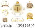 月桂樹のランキングベクターイラスト 上品なゴールド装飾バナーセット 139459640