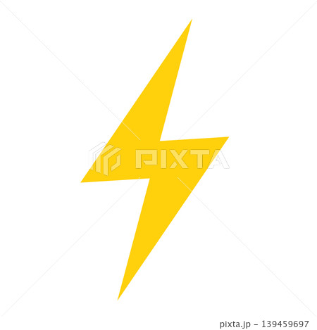 雷マークのシンプルなイラストアイコン(黄色)003 雷マークのシンプルなイラストアイコン(黄色)003 139459697