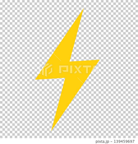 雷マークのシンプルなイラストアイコン(黄色)003 雷マークのシンプルなイラストアイコン(黄色)003 139459697