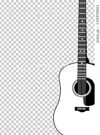 Acoustic guitar and musical note background frame material - vertical Acoustic guitar and musical note background frame material - vertical 139459981