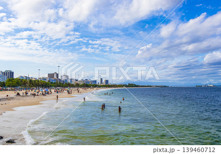 Flamengo Beach panorama view and cityscape Rio de Janeiro Brazil. 139460712