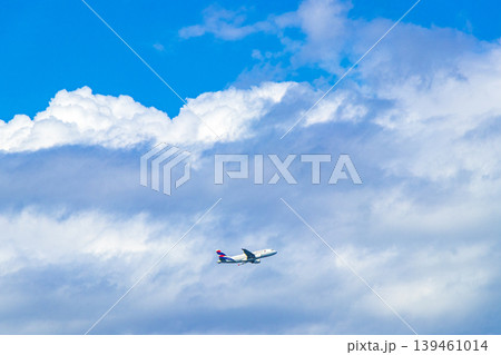 Latam airline plane flies over Rio de Janeiro Brazil. Latam airline plane flies over Rio de Janeiro Brazil. 139461014