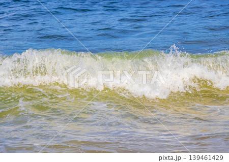 Flamengo Beach seascape blue water waves Rio de Janeiro Brazil. Flamengo Beach seascape blue water waves Rio de Janeiro Brazil. 139461429