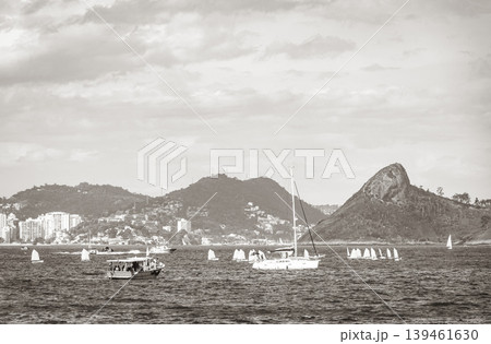 Landscape panorama coastline boats mountains Niteroi Rio de Janeiro Brazil. Landscape panorama coastline boats mountains Niteroi Rio de Janeiro Brazil. 139461630