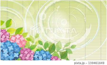 夏の梅雨 紫陽花背景 夏の梅雨 紫陽花背景 139461849