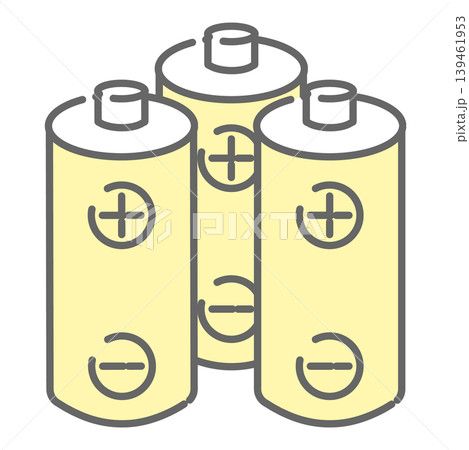 シンプルな乾電池の線画イラスト シンプルな乾電池の線画イラスト 139461953