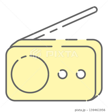 シンプルな防災ラジオの線画イラスト 139461956
