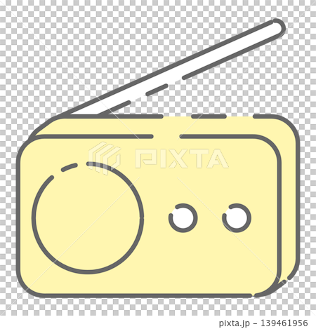 シンプルな防災ラジオの線画イラスト 139461956