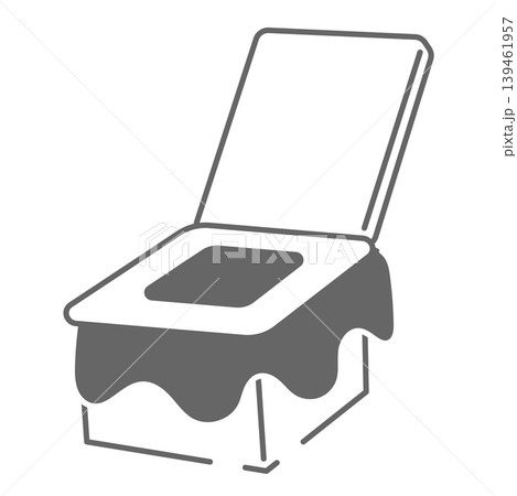 シンプルな簡易トイレの線画イラスト 139461957