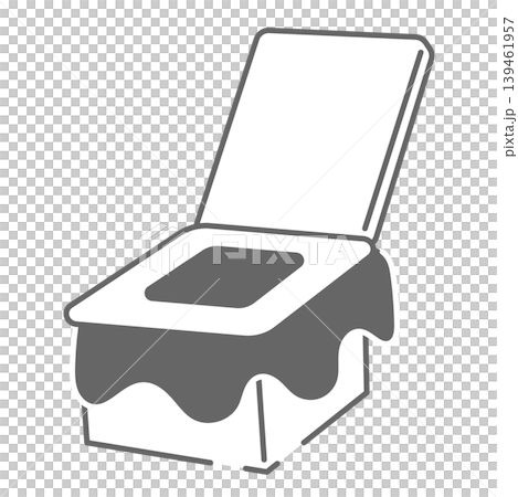 シンプルな簡易トイレの線画イラスト 139461957