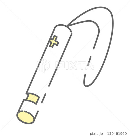 シンプルな防災用ホイッスルの線画イラスト シンプルな防災用ホイッスルの線画イラスト 139461960