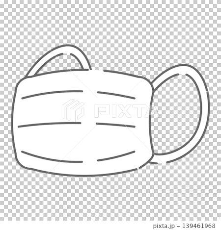 シンプルなマスクの線画イラスト シンプルなマスクの線画イラスト 139461968