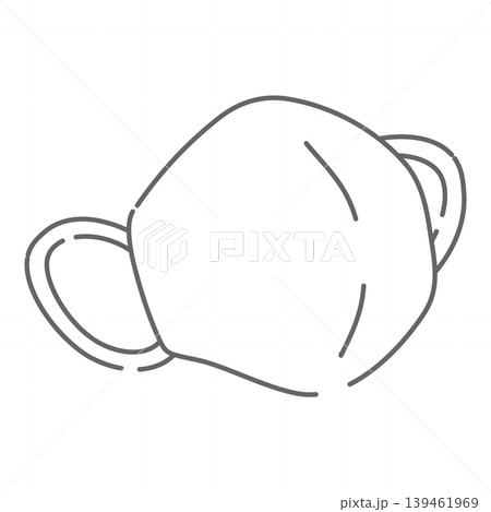 シンプルな立体マスクの線画イラスト シンプルな立体マスクの線画イラスト 139461969
