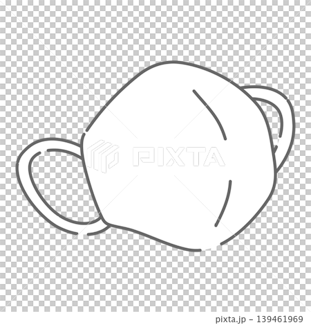 一個簡單的3D面具的線條圖。 一個簡單的3D面具的線條圖。 139461969
