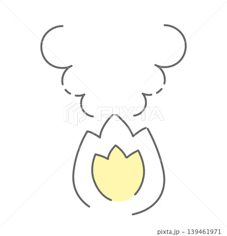 シンプルな火と煙の線画イラスト シンプルな火と煙の線画イラスト 139461971