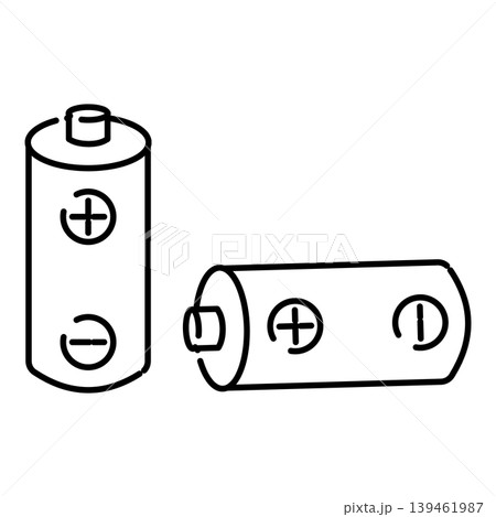 防災用品の乾電池の線画イラスト 139461987