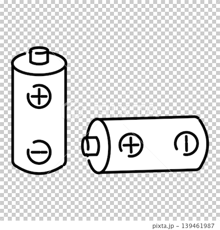 防災用品の乾電池の線画イラスト 139461987