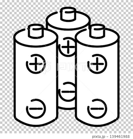 多節乾電池作為緊急物資的線描示意圖 139461988