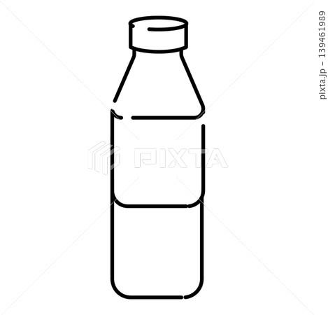 防災用品のペットボトル飲料水の線画イラスト 防災用品のペットボトル飲料水の線画イラスト 139461989