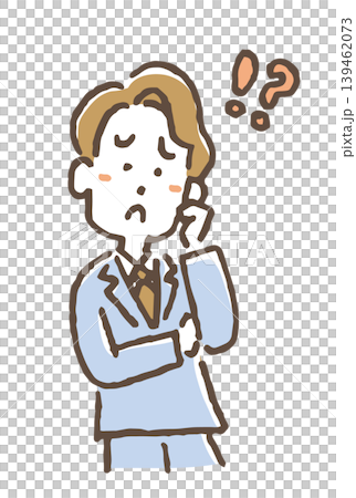 一個憂心忡忡的商人的插圖 139462073