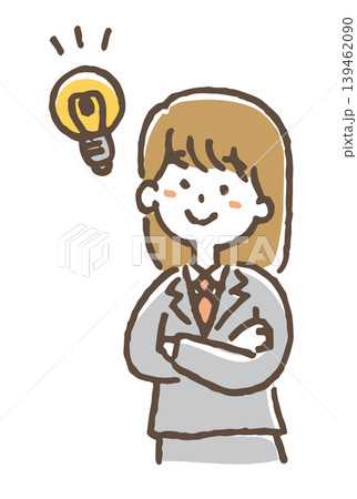 ひらめき・解決するビジネスパーソンのイラスト 139462090
