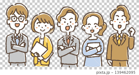 協力するビジネスチームのイラスト 139462095