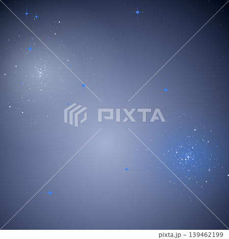 深海ブルーの星屑銀河 渦巻き星雲クラスタ SVGベクター背景素材 139462199