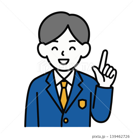 笑顔で指差す学生 笑顔で指差す学生 139462726