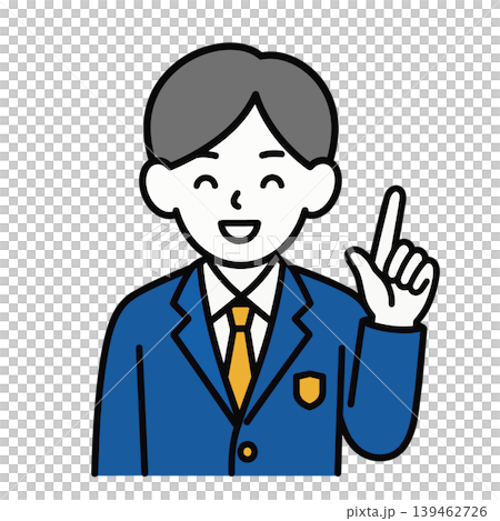 笑顔で指差す学生 笑顔で指差す学生 139462726