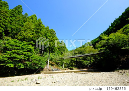 【神奈川県】緑に包まれた水沢川のふれあい橋 139462856