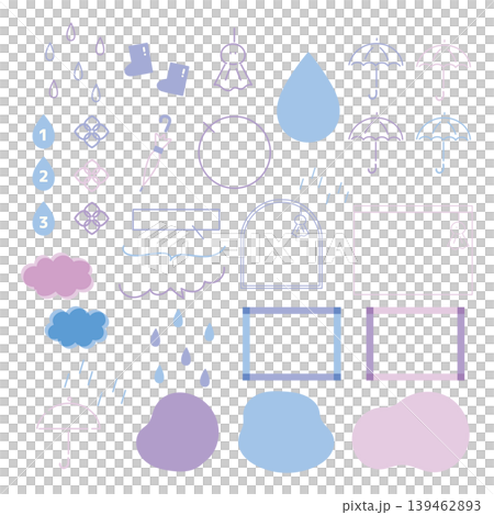 一套可在雨天和雨季使用的裝飾材料。 139462893