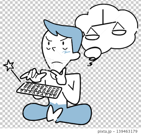 そろばんをはじく-計算する 139463179