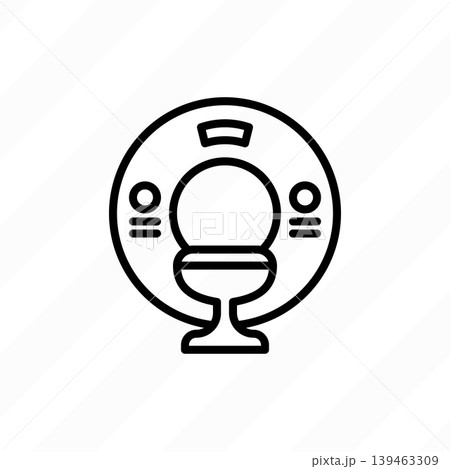 MRI scanner thin line icon. Medical equipment for oncology detection. MRI diagnostics. MRI scanner thin line icon. Medical equipment for oncology detection. MRI diagnostics. 139463309