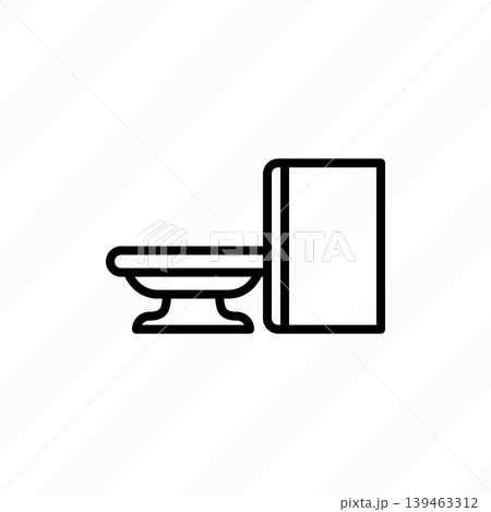 MRI scanner thin line icon. Medical equipment for oncology detection. MRI diagnostics. MRI scanner thin line icon. Medical equipment for oncology detection. MRI diagnostics. 139463312